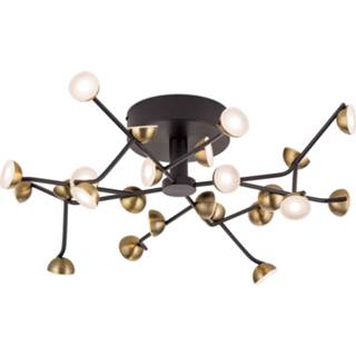 👉 Plafond lamp metaal goud warmwit zwart LED plafondlamp Blossom, 24-lamps