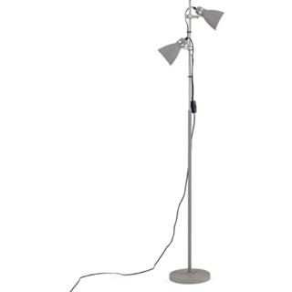 Vloer lamp grijs a++ Vloerlamp School met twee spots,