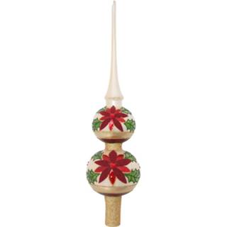 👉 Kerstster Luxe Glazen Piek Met 30 Cm Kerstversiering - Kerstboompieken/kerstpieken Pieken Deluxe 8720147940800