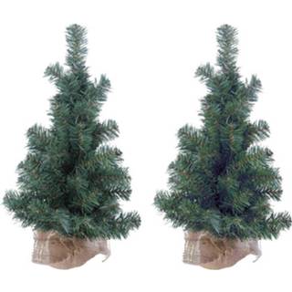 👉 Kerstboom 2x Mini Kunst Kerstbomen 45 Cm - Kerst Kunstboompjes 8720147615449