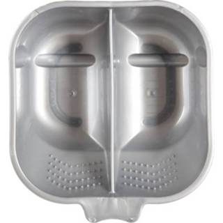 👉 Haarkleuring grijs active 2 STUKS P6185 Dubbele Kom Haarverf Olie Mengkom Tool (Grijs)
