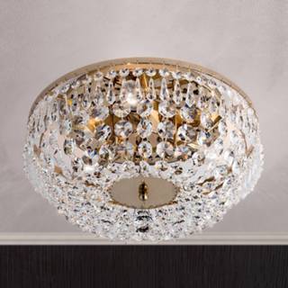 👉 Plafondlamp kristal goud helder Kristallen SHERATA rond, goud, 35 cm