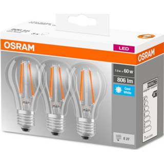 👉 A++ universeel wit OSRAM LED lamp E27 Classic filament 840 7W 3st