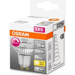 👉 Warmwit a+ OSRAM LED glas-reflector GU10 3,7W 927 36° dimbaar