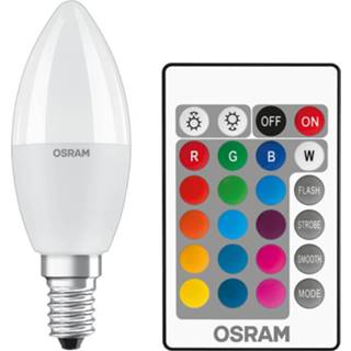 👉 Kaars RGB + warmwit a+ OSRAM LED lamp E14 5,5W Star+ remote mat