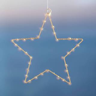 👉 Goud warmwit sirius LED-decoratie-ster Liva Star, goud, Ø 30 cm