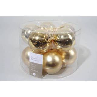 👉 Kerstbal glas goud Kerstballen Licht 6cm 10st Kerstartikelen 8716128765487
