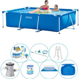 👉 Zwembad Intex Frame Pool Rechthoekig 220x150x60 Cm - 8-delig Bundel 8720574960709