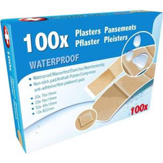 👉 Pleister Pleisters set waterproof 100-delig diverse soorten/maten