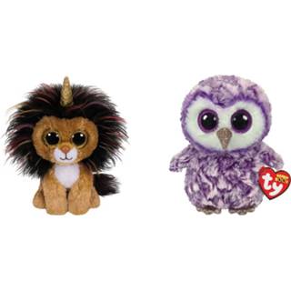 👉 Knuffel Ty - Beanie Boo's Ramsey Lion & Moonlight Owl 8720679613654