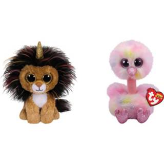 👉 Knuffel Ty - Beanie Boo's Ramsey Lion & Avery Ostrich 8720679613692