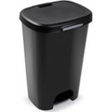 👉 Afvalemmer zwarte 1x Afvalemmers/vuilnisemmers 50 Liter Met Deksel En Pedaal - Prullenbakken 8720276207485