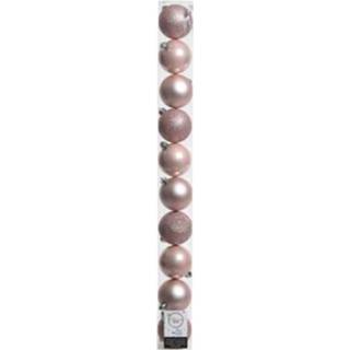 👉 Kerstbal plastic Kerstballen Gl-mt-glitter Poederroze Dia6cm 8718533552133