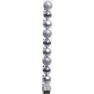 Kerstbal plastic zilver Kerstballen Gl-mt-glitter Dia6cm 8718533552027