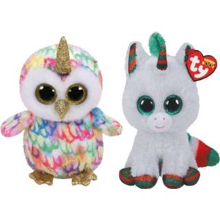 👉 Knuffel Ty - Beanie Boo's Enchanted Owl & Chritmas Unicorn 8720679611896