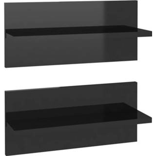 👉 Wandschap zwart Vidaxl Wandschappen 2 St 40x11,5x18 Cm Hoogglans 8720286580080