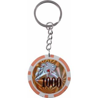 Sleutelhanger oranje aluminium Lg-imports Pokerfiche 4 Cm 8720585173129