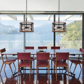 👉 Hang lamp metaal a++ brons geolied zwart Westinghouse Emelie hanglamp 3-lamps