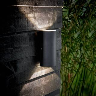 👉 Buitenwandlamp zwart metaal warmwit a+ LED Rold, ronde vorm