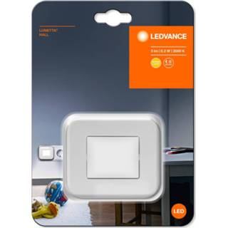 👉 Nacht lamp polycarbonaat wit warmwit LEDVANCE Lunetta Hall White LED nachtlamp