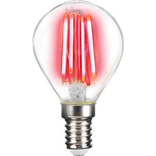 👉 LED lamp E14 4W filament, rood