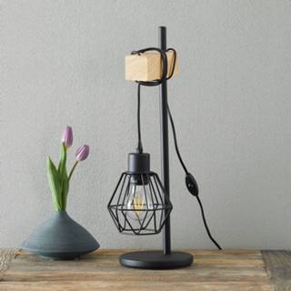 👉 Tafel lamp metaal a++ natuur zwart Tafellamp Townshend 5 met kooikap