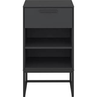 👉 Nachtkastje MDF scandinavisch grijs Vestbjerg Juna - Asphalt