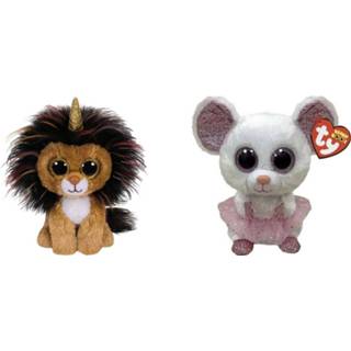 👉 Knuffel Ty - Beanie Boo's Ramsey Lion & Nina Mouse 8720679613821