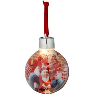 👉 Fotolijst transparant kunststof 1x Stuks Diy Foto/fotolijst Kerstballen 8 Cm Met Verlichting - Kerstbal 4032037717138