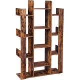 👉 Boekenkast bruin hout x Nancy's Met 13 Vakken - Boekenstandaard Boekensteun Vrijstaande Kast Industrieel 86 6013814195118