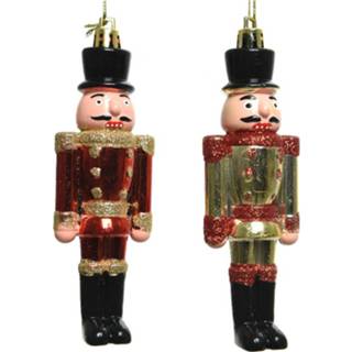 👉 Notenkraker 4x Kerstboomversiering Pop/soldaat Ornamenten 9 Cm - Kersthangers 8720576357903