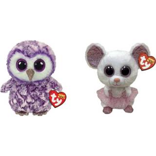 👉 Knuffel Ty - Beanie Boo's Moonlight Owl & Nina Mouse 8720679619281