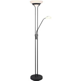 👉 Vloerlamp wit zwart aluminium Led - Trion Orsan 31w Warm 3000k Dimbaar Rond Mat 6013925959999