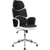 👉 Bureaustoel zwart wit stof Nancy's Easton - Moderne Kantoorstoel Computerstoel 6019918721796
