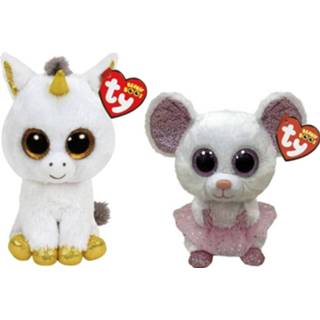 👉 Knuffel Ty - Beanie Boo's Pegasus Unicorn & Nina Mouse 8720679612770