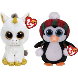 👉 Knuffel Ty - Beanie Boo's Pegasus Unicorn & Christmas Cheer Penguin 8720679612817