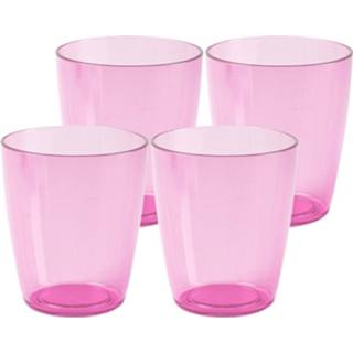 👉 Waterglas roze kunststof Set Van 12x Stuks Waterglazen/drinkglazen 400 Ml - Drinkglazen 8720576494431
