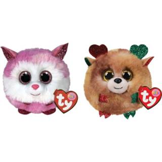 👉 Knuffel Ty - Teeny Puffies Princess Husky & Christmas Reindeer 8720679637889