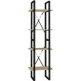 👉 Boekenkast eiken Vidaxl Met 4 Schappen 40x30x140 Cm Spaanplaat Sonoma 8720286567104