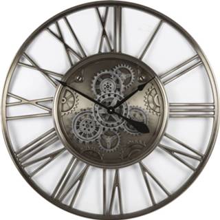 👉 Wandklok staal nikkel Countryfield Emington 80 Cm Staal/nikkel Brons 8718317829628