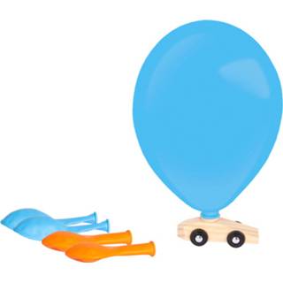 👉 Blauw oranje hout Amscan Ballonracewagen Junior Hout/latex Blauw/oranje 6-delig 194099056793