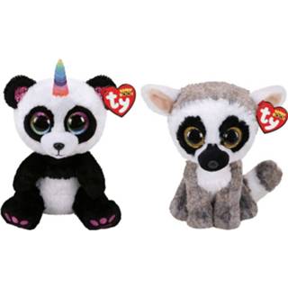 👉 Knuffel Ty - Beanie Buddy Paris Panda & Linus Lemur 8720679635465