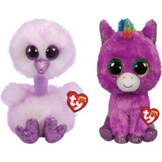 👉 Knuffel Ty - Beanie Buddy Kenya Ostrich & Rosette Unicorn 8720679633683