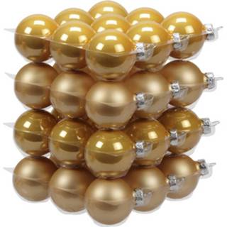 👉 Kerstbal glans active 36x stuks glazen kerstballen saffraan 4 cm mat/glans