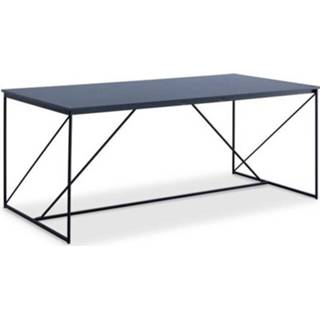 Eettafel metaal Walter 8 Persoons - Industriële Stijl Structuur In Geëpoxeerd Gelakt L 180 Xl 90 Cm 3612408494199