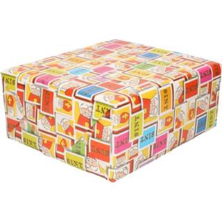 👉 XL Inpakpapier/cadeaupapier Sinterklaas print gekleurd 2,5 x 0,7 meter 70 gram luxe kwaliteit