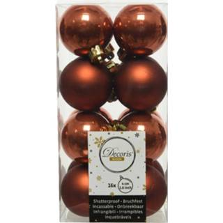 Kerstbal bruin kunststof glans 16x Stuks Kerstballen Terra 4 Cm Glans/mat - 8720194932087