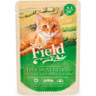 Kattenvoer Sam's Field Cat Maaltijdzakjes True Meat Filets 85 g - Kip&Eend&Aardpeer 8595602533237 8595602533220