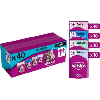 👉 Whiskas Multipack 1+ Vis Selectie In Gelei - Kattenvoer - 40x100 g