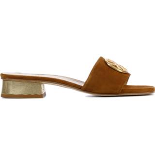 👉 Leer suede vrouwen cognac Unisa Dames Leren SlippersSlippers 8445286310924